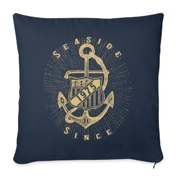 Seaside since 1975 - Housse de coussin décorative 45 x 45 cm - bleu marine - Devant