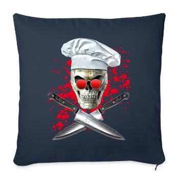 splatter skull cook - Sofa pillowcase 17,3'' x 17,3'' (45 x 45 cm) - navy - Front