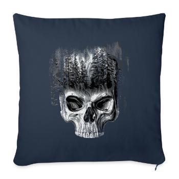Skull forest - Sofa pillowcase 17,3'' x 17,3'' (45 x 45 cm) - navy - Front