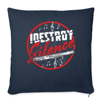 Basson basson orchestre instrument de musique hautbois - Housse de coussin décorative 45 x 45 cm - bleu marine - Devant