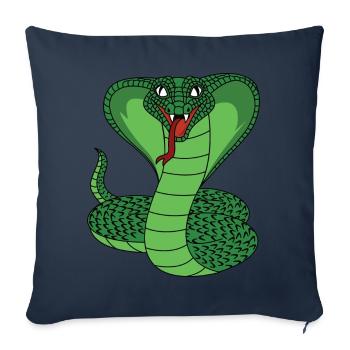 Cobra Schlange Reptil Tierliebhaber Geschenkidee - Sofakissenbezug 45 x 45 cm - Navy - Vorne