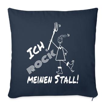 Frau Mistgabel Stall witzig - Sofakissenbezug 45 x 45 cm - Navy - Vorne