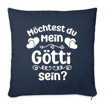 Möchtest du mein Götti sein Patenonkel Schweiz - Sofakissenbezug 45 x 45 cm - Navy - Vorne