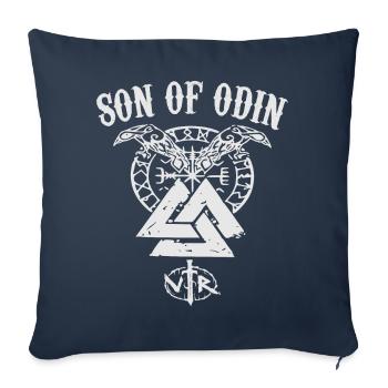 Odin Viking Valhalla Nordic - Housse de coussin décorative 45 x 45 cm - bleu marine - Devant