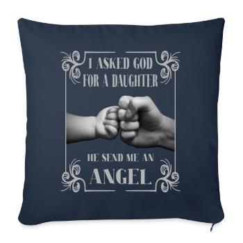 Vater Tochter Baby Kind Design - Sofakissenbezug 45 x 45 cm - Navy - Vorne