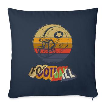 Casque de football américain Vintage Retro USA Sport - Housse de coussin décorative 45 x 45 cm - bleu marine - Devant