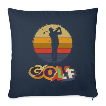 Golf, Golf, Golfer, Sport, Hobby, Vintage - Sofa pillowcase 17,3'' x 17,3'' (45 x 45 cm) - navy - Front