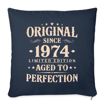 Original depuis 1974 Vintage cadeau d’anniversaire - Housse de coussin décorative 45 x 45 cm - bleu marine - Devant