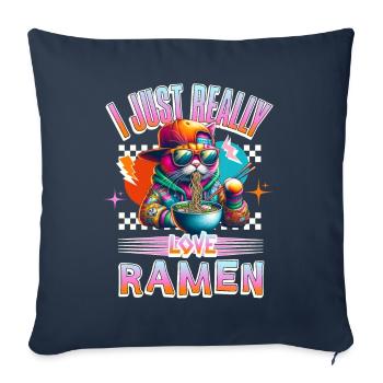 I Just Really Love Ramen - Sofakissenbezug 45 x 45 cm - Navy - Vorne