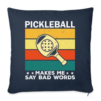 Pickleball Make Me Say Bad Words - Housse de coussin décorative 45 x 45 cm - bleu marine - Devant