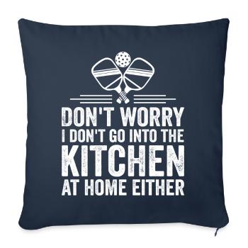 Don't Worry I Don't Go Into The Kitchen - Housse de coussin décorative 45 x 45 cm - bleu marine - Devant