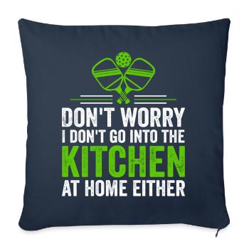 Don't Worry I Don't Go Into The Kitchen - Housse de coussin décorative 45 x 45 cm - bleu marine - Devant