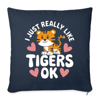 Tigre Animal Zoo Animal sauvage - Housse de coussin décorative 45 x 45 cm - bleu marine - Devant