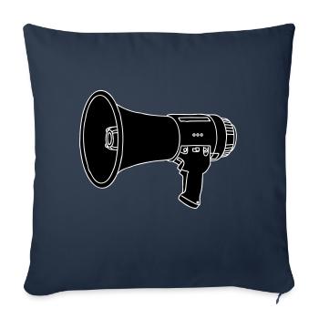 Mégaphone 2 - Housse de coussin décorative 45 x 45 cm - bleu marine - Devant