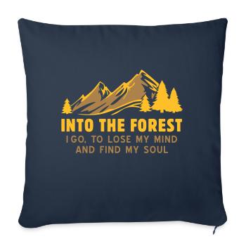 Dans la forêt je vais - pour les amoureux de la nature! Nature - Housse de coussin décorative 45 x 45 cm - bleu marine - Devant