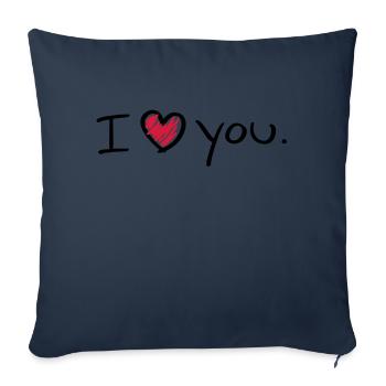 i_love_you_a__f2 - Sofa pillowcase 17,3'' x 17,3'' (45 x 45 cm) - navy - Front