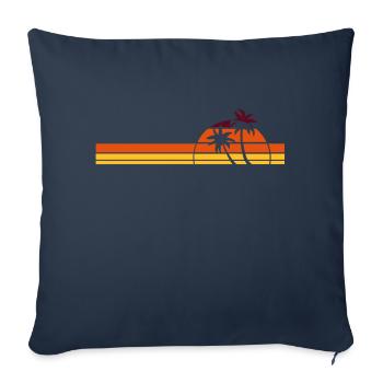 coucher de soleil - Housse de coussin décorative 45 x 45 cm - bleu marine - Devant