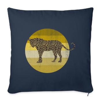 Leopard predator big cat cat - Sofa pillowcase 17,3'' x 17,3'' (45 x 45 cm) - navy - Front