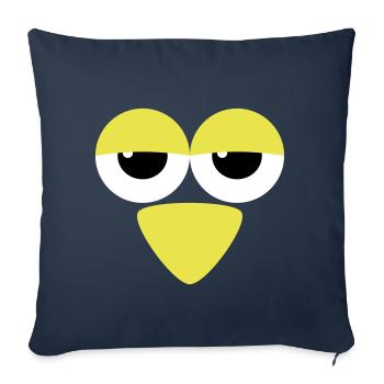 Yeux avec bec - Housse de coussin décorative 45 x 45 cm - bleu marine - Devant