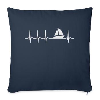 navigation à voile - Housse de coussin décorative 45 x 45 cm - bleu marine - Devant