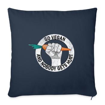 Become vegan and nobody will hurt veganism - Sofa pillowcase 17,3'' x 17,3'' (45 x 45 cm) - navy - Front