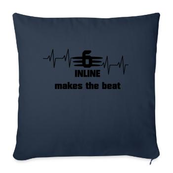 6 big heartbeat text3 - Sofa pillowcase 17,3'' x 17,3'' (45 x 45 cm) - navy - Front