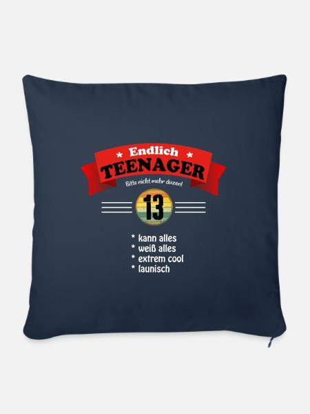 Endlich Teenager Geschenke Jungs Mädchen 13 Jahre - Sofakissenbezug 45 x 45 cm - Navy