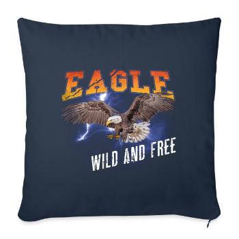 Eagle Eagle Freedom Freedom Nature Aventure - Housse de coussin décorative 45 x 45 cm - bleu marine - Devant