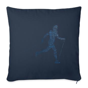 Marcheur nordique féminin Marche nordique hommes - Housse de coussin décorative 45 x 45 cm - bleu marine - Devant