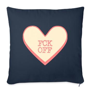 Fck off Fun Saying Sugar Heart Heart - Sofa pillowcase 17,3'' x 17,3'' (45 x 45 cm) - navy - Front