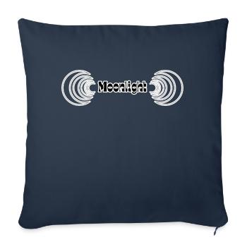 Lettrage clair de lune avec croissant de lune - Housse de coussin décorative 45 x 45 cm - bleu marine - Devant