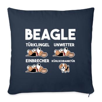 Hund Beagle - Sofakissenbezug 45 x 45 cm - Navy - Vorne