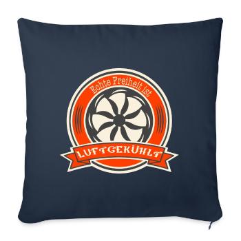 Oldtimer Luftgekühlter Boxermotor Spruch Freiheit - Sofakissenbezug 45 x 45 cm - Navy - Vorne