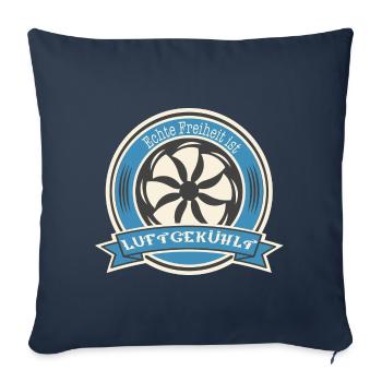 Oldtimer Luftgekühlter Boxermotor Spruch Freiheit - Sofakissenbezug 45 x 45 cm - Navy - Vorne