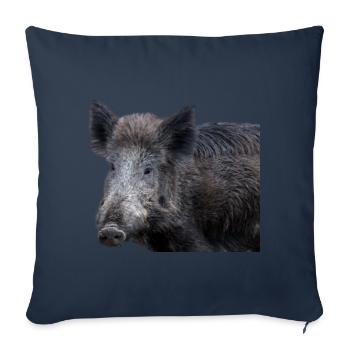 Sanglier Sanglier Porc Truie Cochon - Housse de coussin décorative 45 x 45 cm - bleu marine - Devant