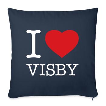 I LOVE VISBY - Sofakissenbezug 45 x 45 cm - Navy - Vorne
