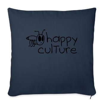 happy culture - Housse de coussin décorative 45 x 45 cm - bleu marine - Devant