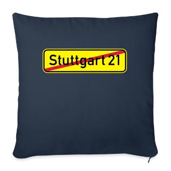 Stuttgart 21 - Sofakissenbezug 45 x 45 cm - Navy - Vorne