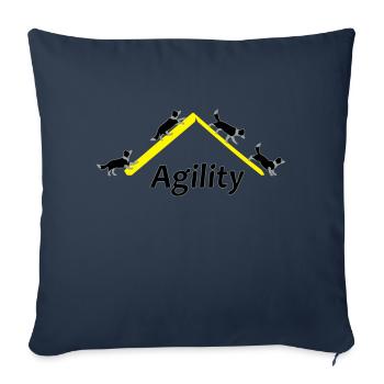 Agility 4x Border Collie - Sofakissenbezug 45 x 45 cm - Navy - Vorne