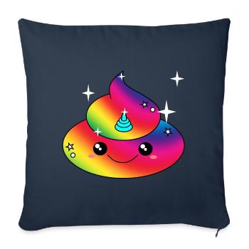 Poopicorn Poop Unicorn Poo Shirt Gift - Sofa pillowcase 17,3'' x 17,3'' (45 x 45 cm) - navy - Front