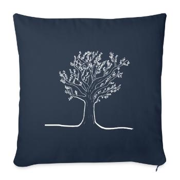 Baum in weiß - Sofakissenbezug 45 x 45 cm - Navy - Vorne