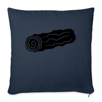 noir arbre tronc plancher de bois bois de chauffage huette bois - Housse de coussin décorative 45 x 45 cm - bleu marine - Devant