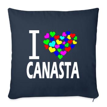 Canasta card game card player gift idea - Sofa pillowcase 17,3'' x 17,3'' (45 x 45 cm) - navy - Front