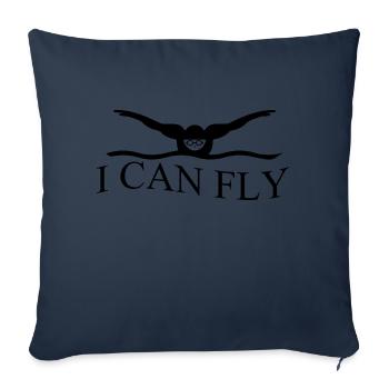 Natation - Housse de coussin décorative 45 x 45 cm - bleu marine - Devant