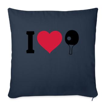 I love table tennis j'aime le tennis de table - Housse de coussin décorative 45 x 45 cm - bleu marine - Devant