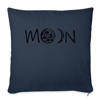 text logo moon mond phasen halbmond vollmond siche - Sofakissenbezug 45 x 45 cm - Navy - Vorne
