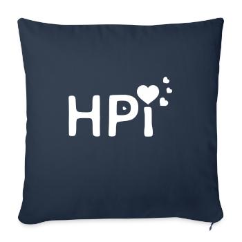 HPi super coeur - Housse de coussin décorative 45 x 45 cm - bleu marine - Devant