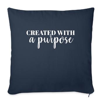Created With A Purpose - Christian - Sofa pillowcase 17,3'' x 17,3'' (45 x 45 cm) - navy - Front
