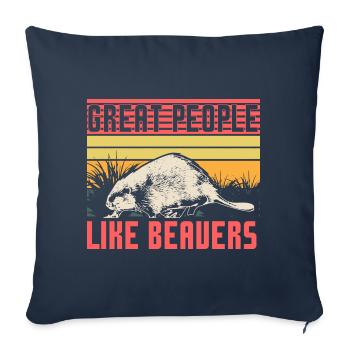 Idée cadeau Beaver Canada - Housse de coussin décorative 45 x 45 cm - bleu marine - Devant