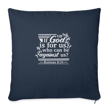 Si Dieu est pour nous qui pouvons être contre nous - Housse de coussin décorative 45 x 45 cm - bleu marine - Devant